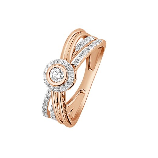 Bow Designer Diamond Ring in 18KT Rose Gold
