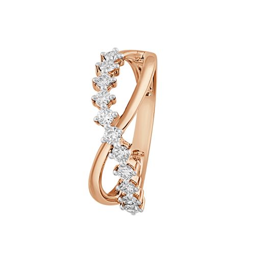 Bow Design Diamond and Gold Finger Ring