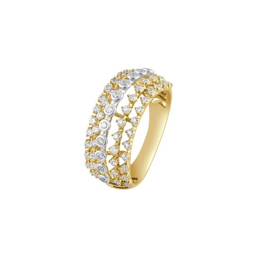 Elaborate Diamond Finger Ring in 18KT Rose Gold