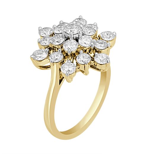 Flower Burst Crown Star Diamond Finger Ring