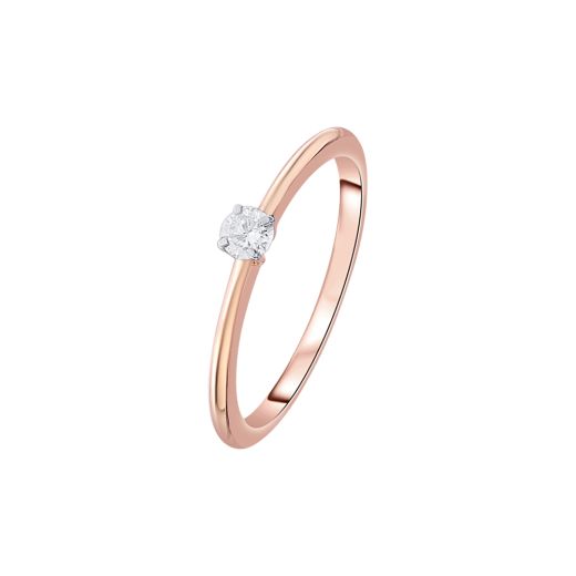18KT Rose Gold Diamond Solitaire Ring