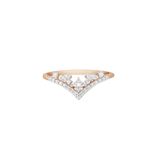Glamorous Chevron Design Diamond Finger Ring