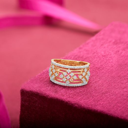 Breathtaking Rose Gold and Diamond Finger Band