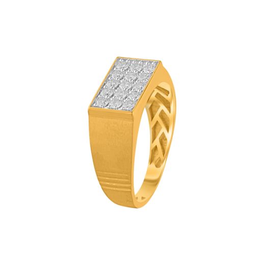Glamorous Yellow Gold Diamond Men's Ring