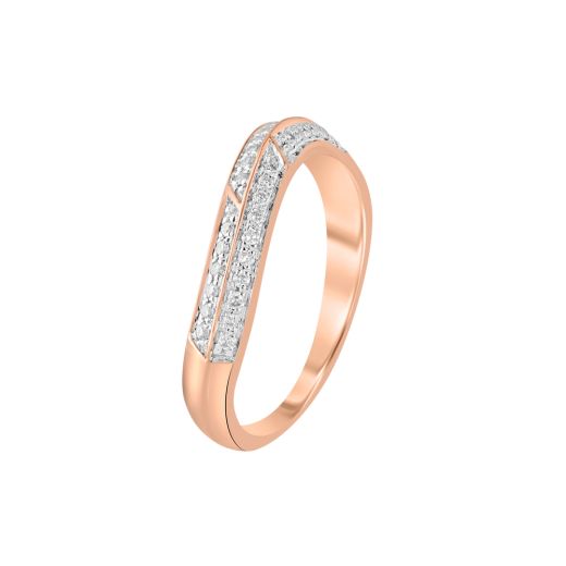 Gleaming Curved Design Diamond Finger Ring