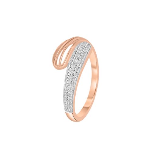 Swirl Design Diamond Encrusted Finger Ring