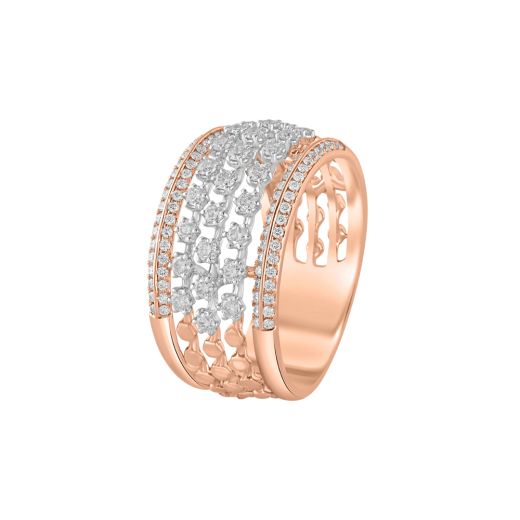 Clustered Diamond and Rose Gold Band
