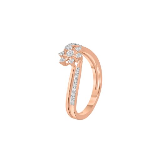 Floral Diamond Studded Finger Ring