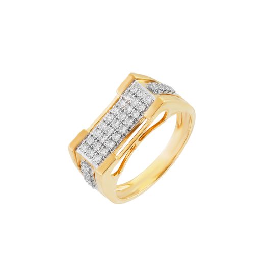Radiant Diamond Studded Men's Finger Ring