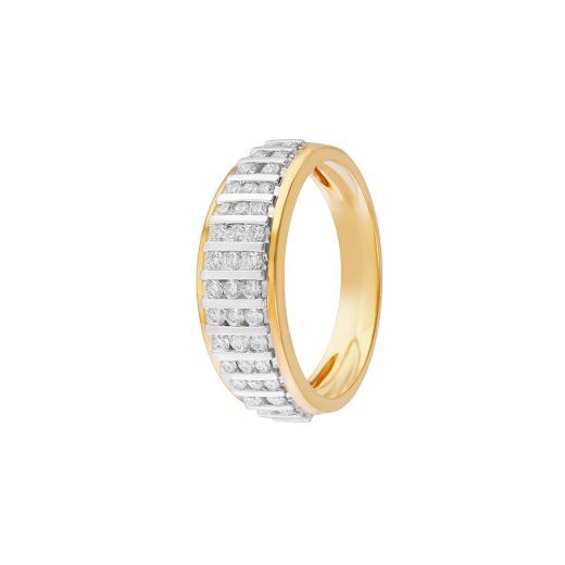 Classic Yellow Gold and Diamond Men's Finger Ring