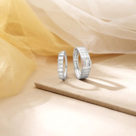 Togetherness Diamond Studded Couple's Finger Bands