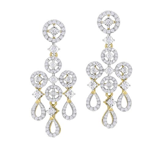 Stunning Diamond Earrings in White and Yellow Gold