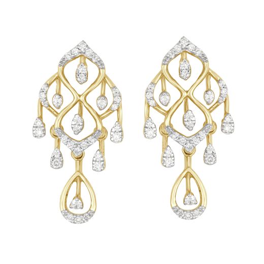 Brilliant Dewdrop Pattern Diamond Earrings