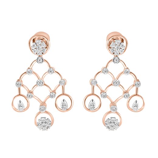 14KT rose gold and diamond studded earring