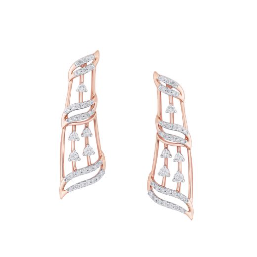 14KT Rose Gold Earrings With Diamonds