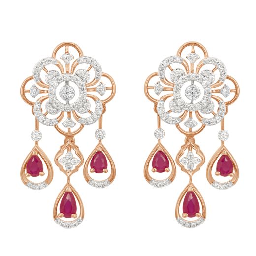 Dewdrop Red Gemstone Earrings