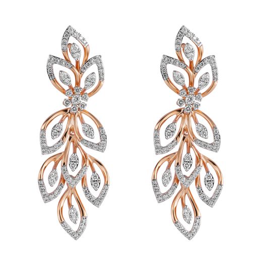 Mesmerising Peacock Design Diamond Earrings