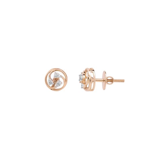 Delicate Diamond and Rose Gold Studs