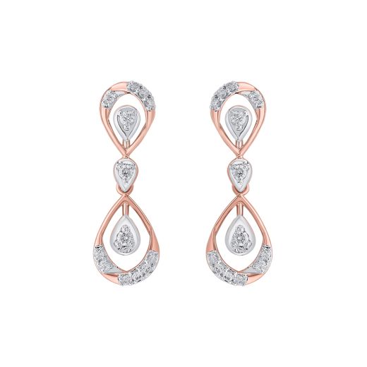 Gleaming Drop Design Diamond Earrings
