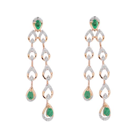 Nature Inspired 18Kt Green Colorstone Earrings