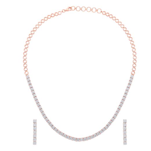 18K White Gold Diamond Necklace 8.22ct - Nazar's & Co. Jewelers