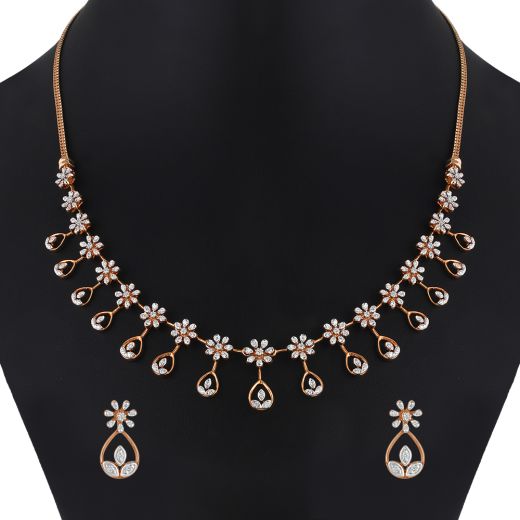 Understated Floral Diamond Jewellery Set
