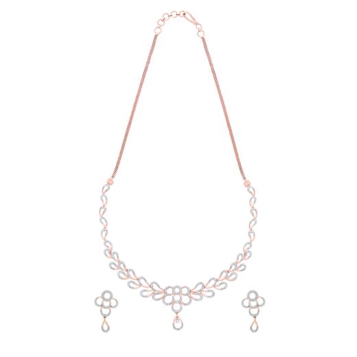 Dressy Diamond Necklace and Earrings Set