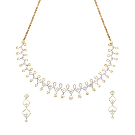 Twisted Diamond Necklace Set