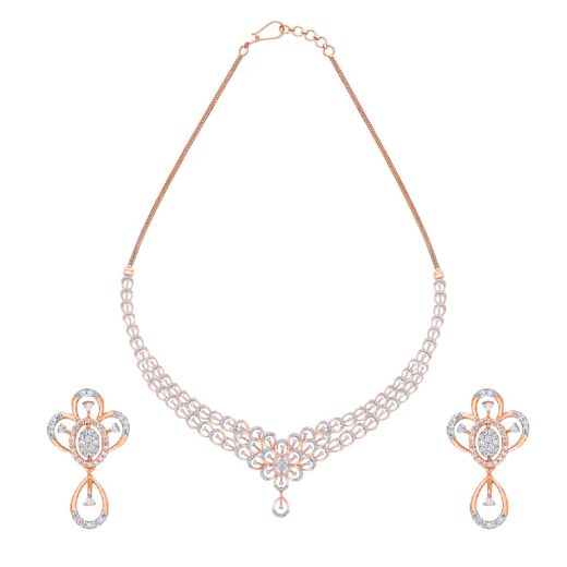 Filigree Diamond Jewellery Set in 14KT Rose Gold
