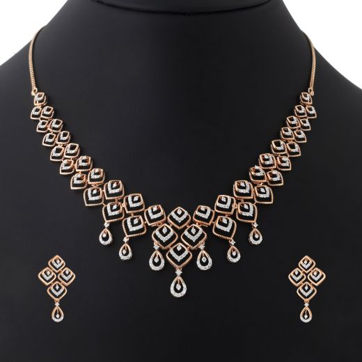 Appealing Diamond Jewellery Set in 14KT Rose Gold