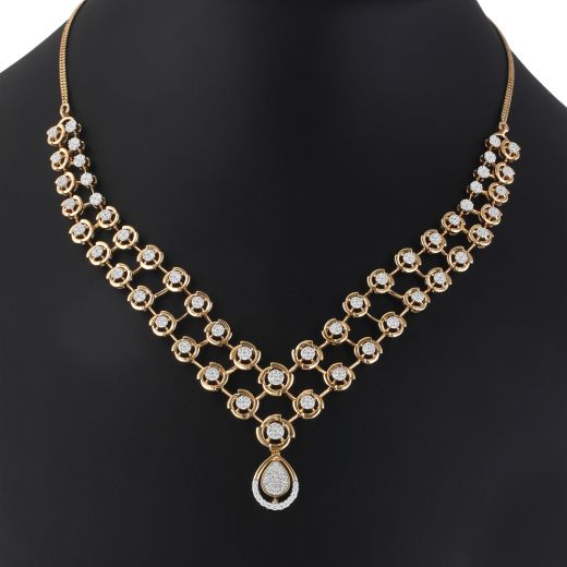 Elegant Necklace with Diamonds in 14KT Yellow Gold