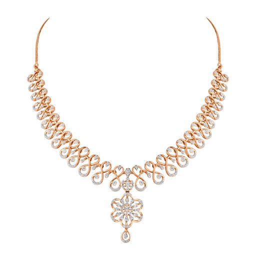Beautiful Diamond Necklace in 14KT Rose Gold