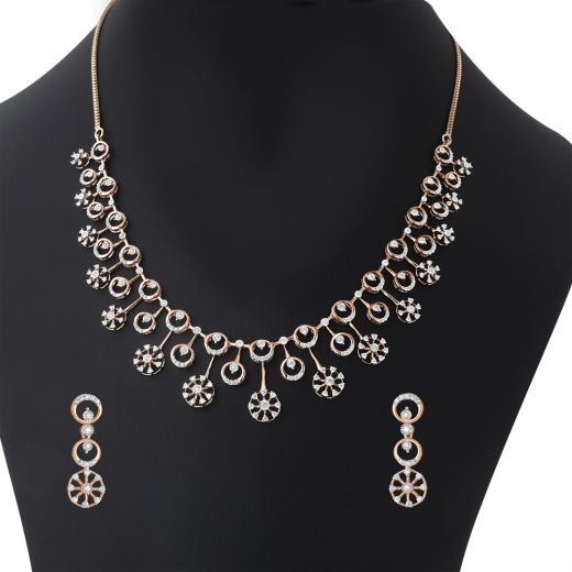 Stunning Necklace and Earrings Set in 14KT Rose Gold