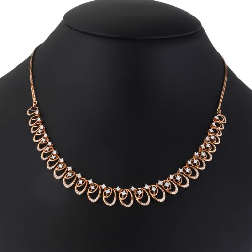 Shimmery Diamond Necklace in 14KT Rose Gold