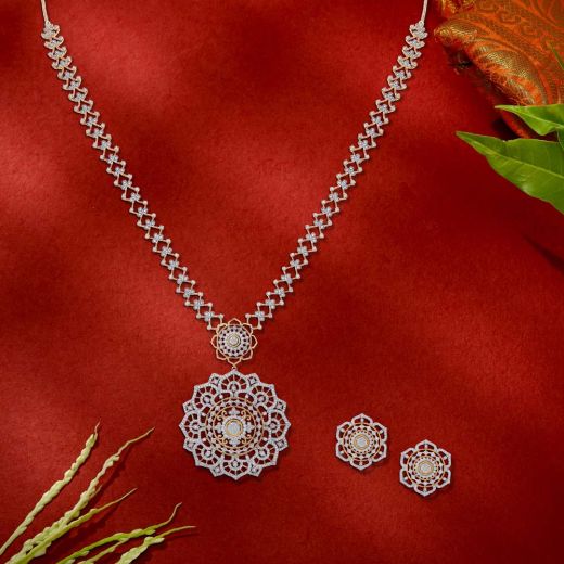 Delightful Diamond Necklace and Earrings Set