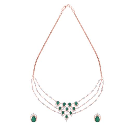 Glamorous Gold Astra Necklace and Earrings Set