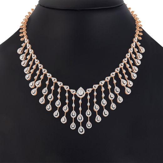 Resplendent Drop Design Diamond Necklace