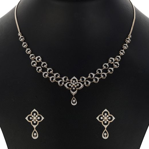 Brilliant 14Kt Rose Gold and Diamond Necklace Set