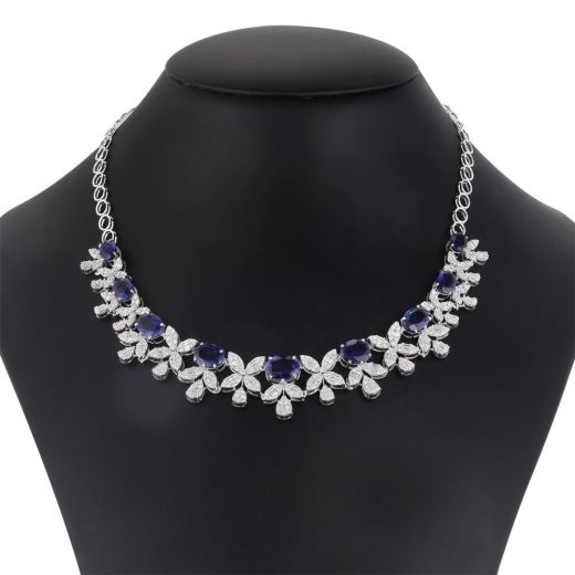 Pristine Floral and Diamond Cocktail Necklace