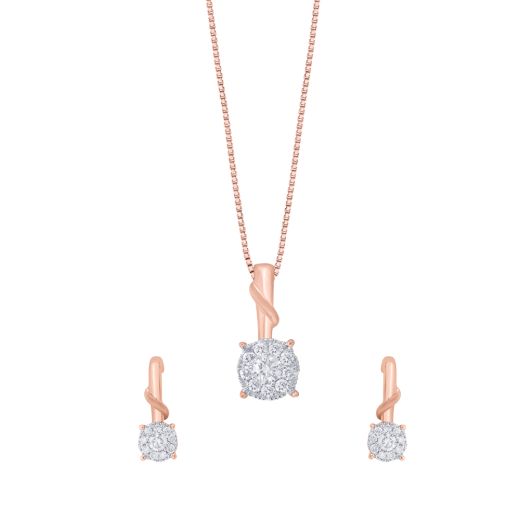 Inspiring Diamond Solitaire Pendant and Earrings Set