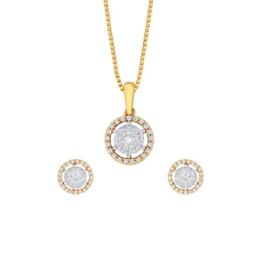 Simple Circle Design Diamond Crown Star Jewellery Set