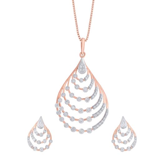 Classic Dewdrop Design Diamond Jewellery Set