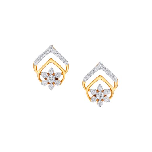 Glamorous 14KT Rose Gold and Diamond Earrings