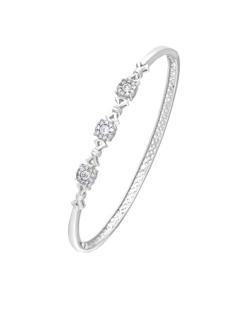 Glossy Diamond and Platinum Crown Star Bracelet