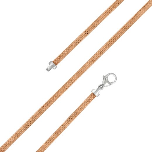 Solid Men's Platinum and Rose Gold Chain
