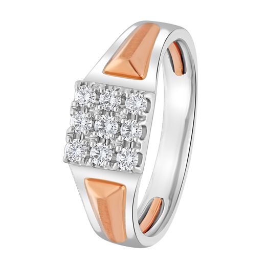 Stylish Dual Toned Men's Diamond Ring