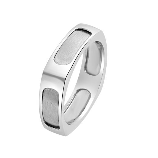 Textured Platinum Ring for Men