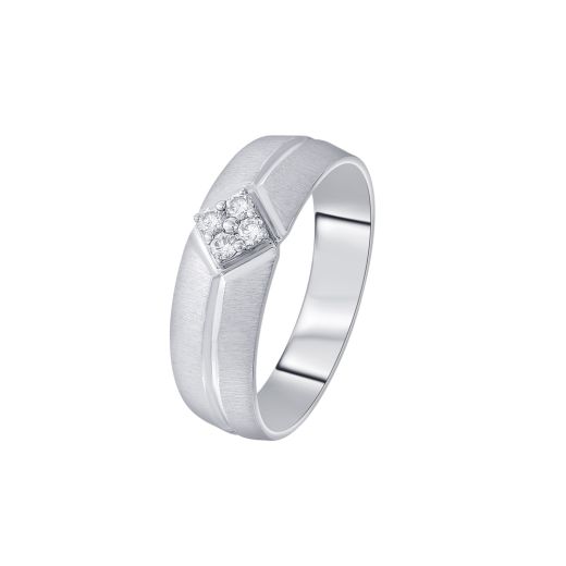 Textured Diamond and Platinum Ring for Men