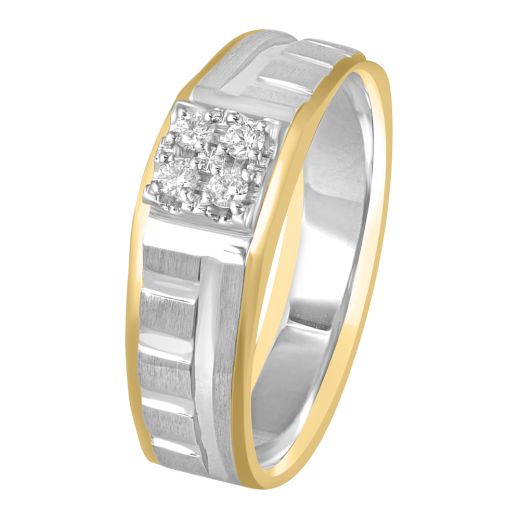Subtle Diamond Men's Finger Ring in Platinum
