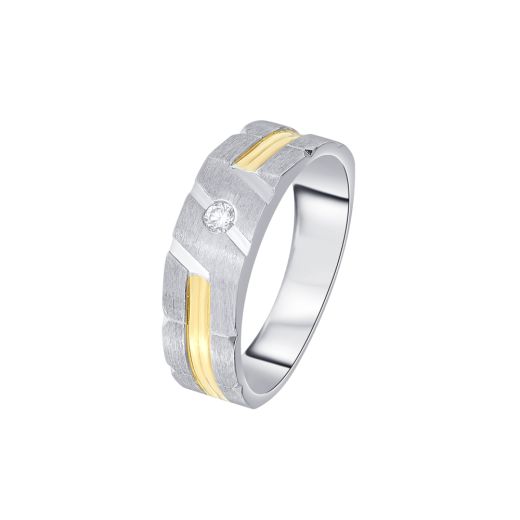 Gracious Diamond Men's Finger Ring in Platinum